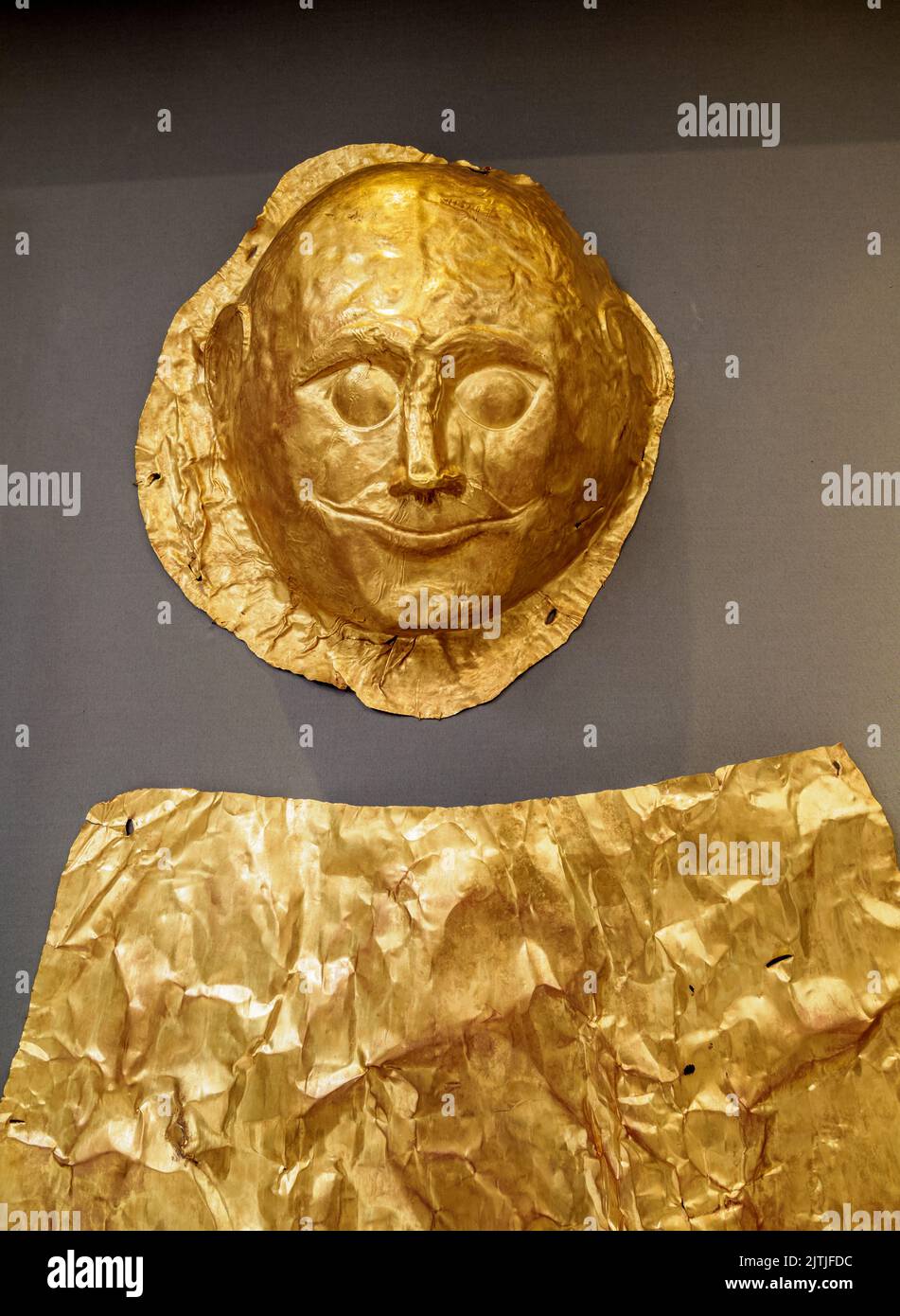 Gold Funeral Mask, National Archaeological Museum, interior, Athens