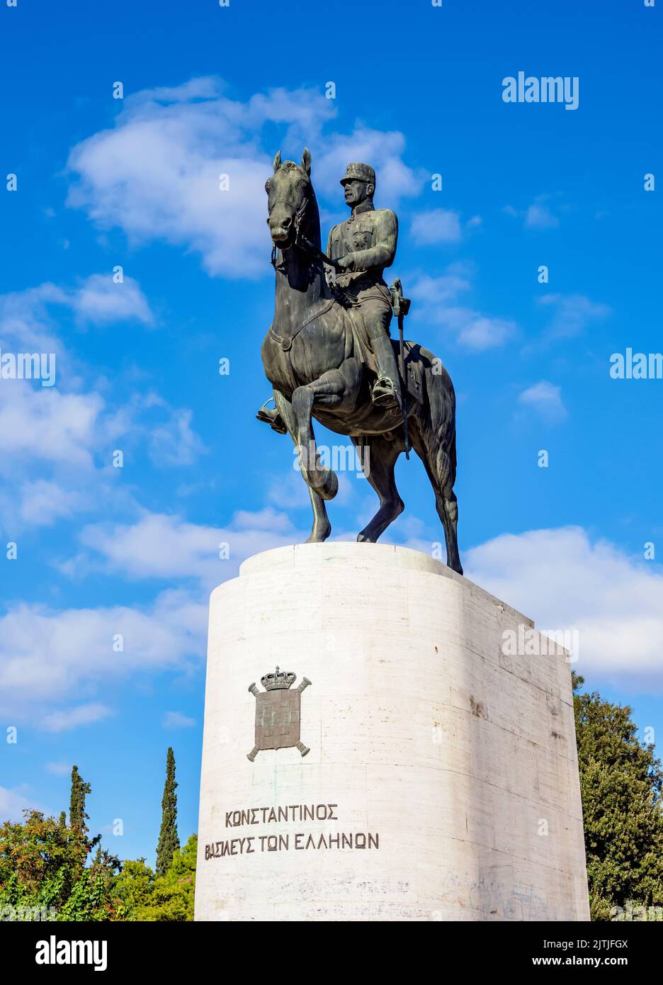Constantine I, King of Greece, Equestrian statue, The Pedion tou Areos, Athens, Attica, Greece Stock Photo