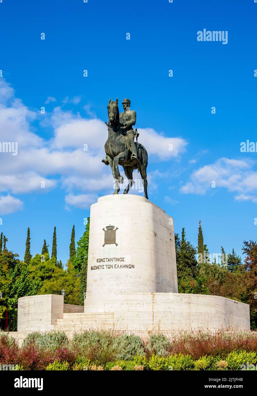 Constantine I, King of Greece, Equestrian statue, The Pedion tou Areos, Athens, Attica, Greece Stock Photo