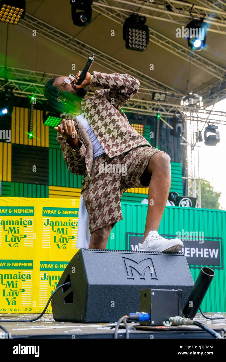 Kranium, Jamaican artist, performing at Notting Hill Carnival Sunday