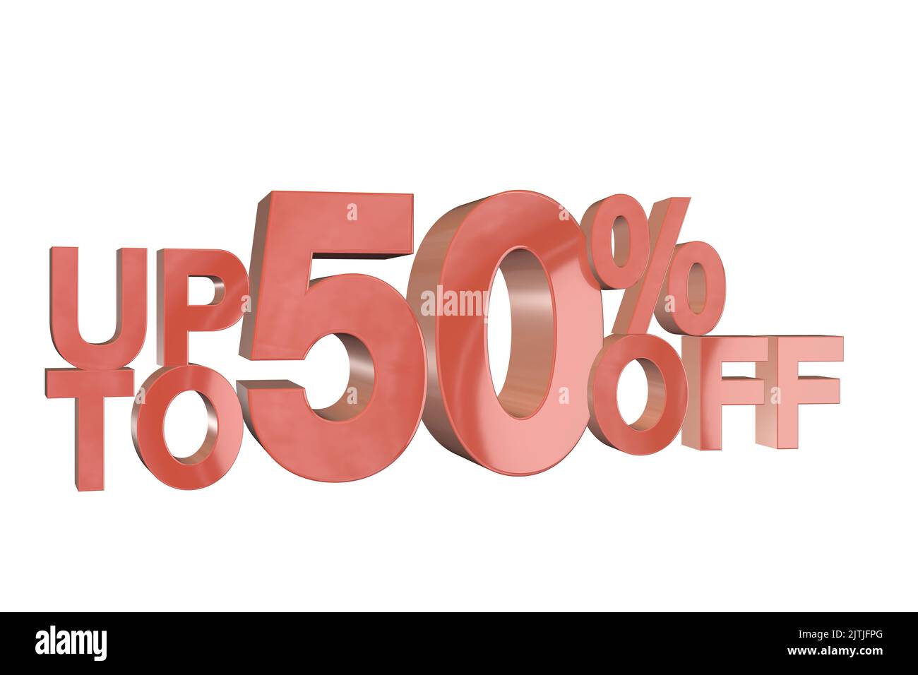 up to 50% off background 3D rendered discount banner marketing sign showing minus - up to upto 50% percent off Stock Photo