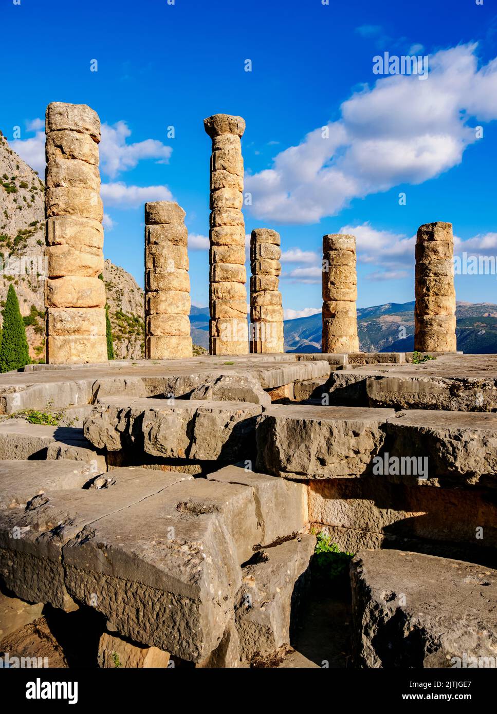 The Temple of Apollo, Delphi, Phocis, Greece Stock Photo
