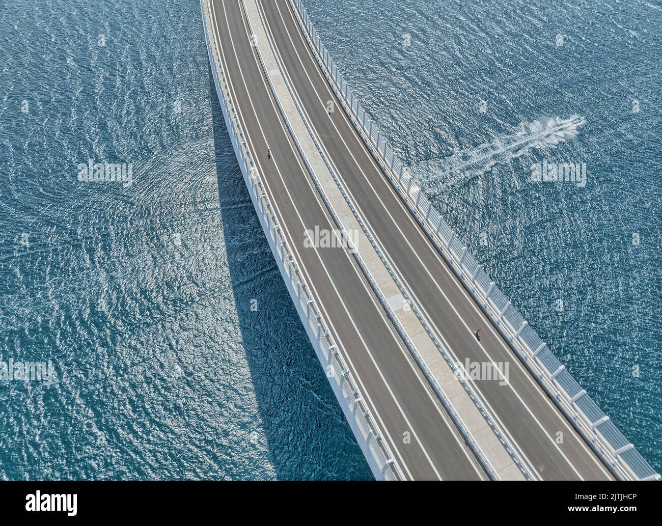 Aerial detail of the Peljesac bridge Stock Photo