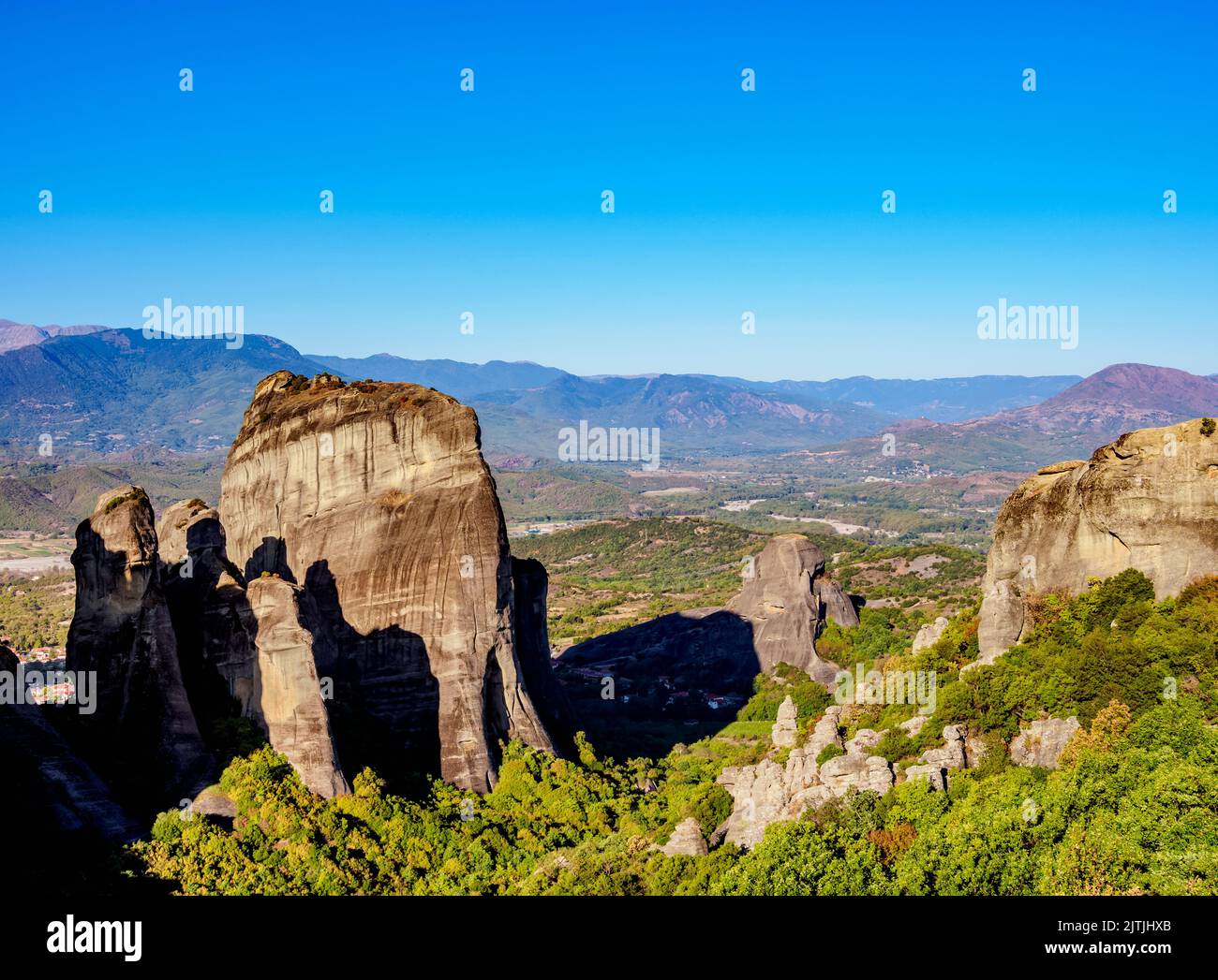 Landscape of Meteora, Thessaly, Greece Stock Photo