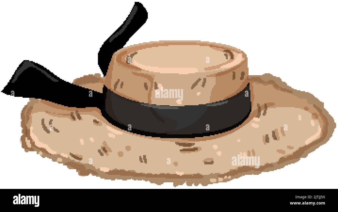 fashion straw hat cartoon vector illustration Stock Vector Image & Art