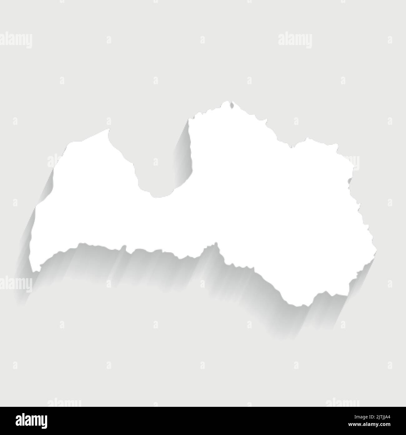 Simple white Latvia map on gray background, vector, illustration, eps 10 file Stock Vector