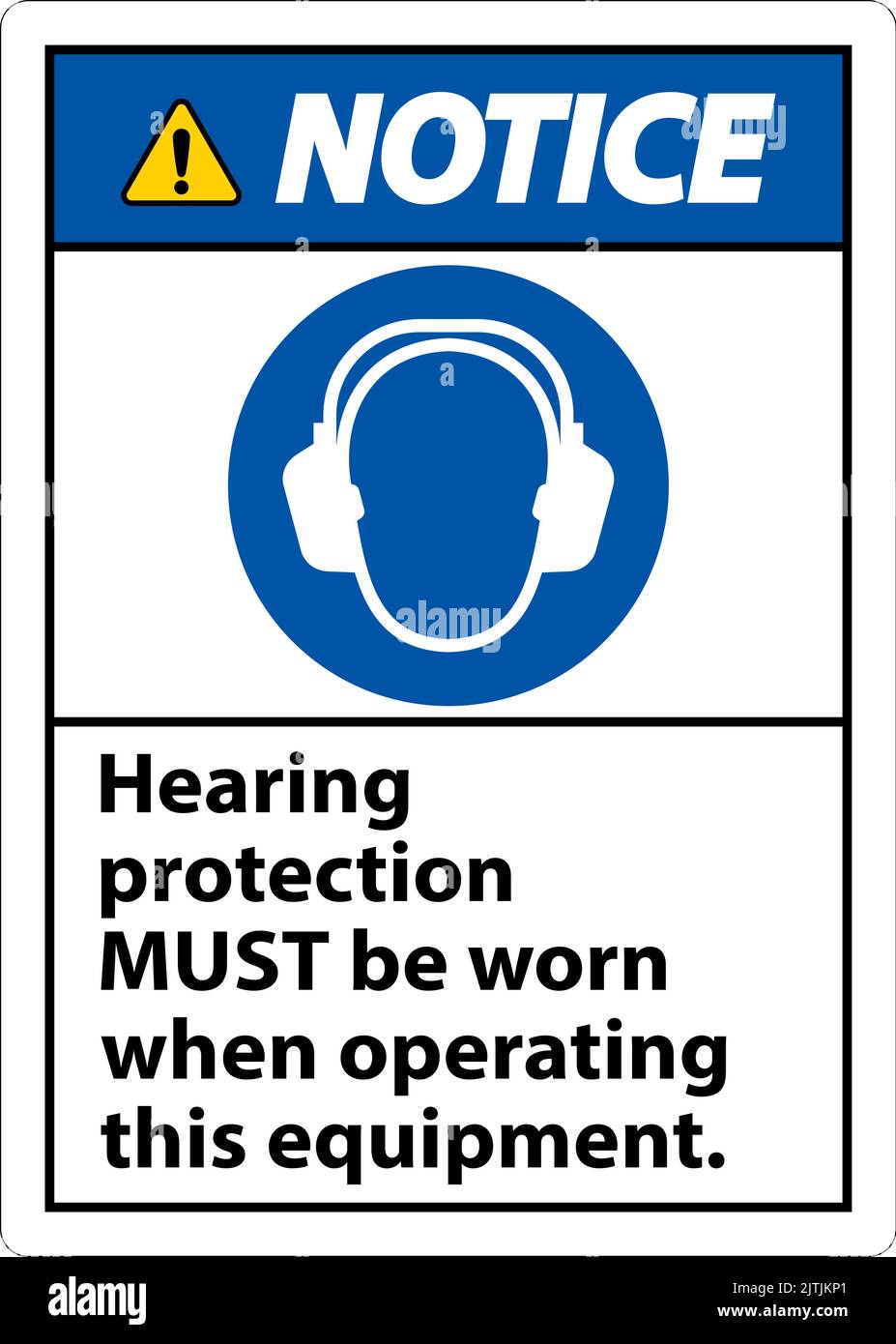 Notice Hearing Protection Must Be Worn Sign Stock Vector Image & Art