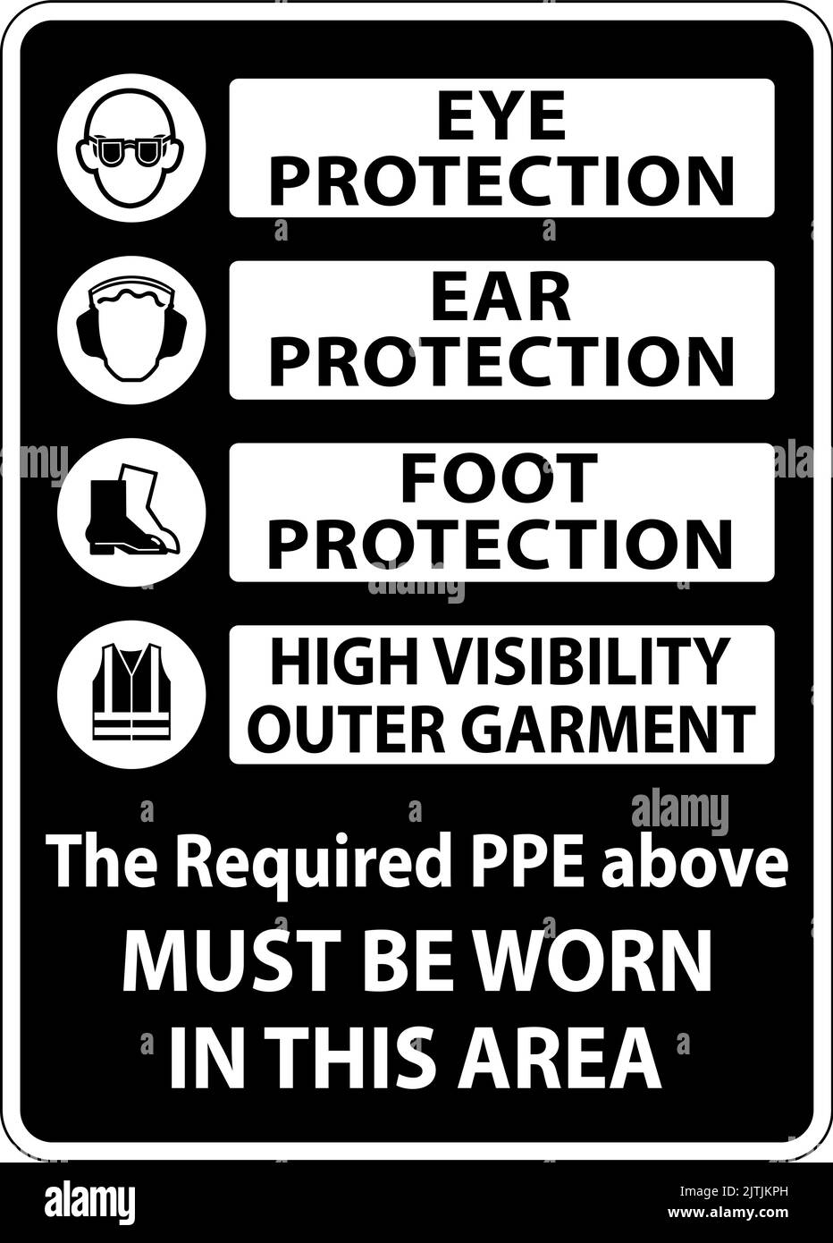 PPE Must Be Worn In This Area Sign Stock Vector
