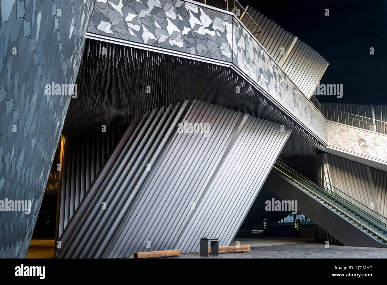 Philharmonie de Paris, a complex of concert halls featuring the symphonic concert hall of 2,400 seats designed by Jean Nouvel and opened in January 20 Stock Photo
