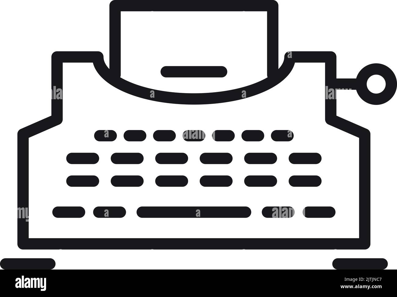 Typewriter line icon. Retro typing machine symbol Stock Vector