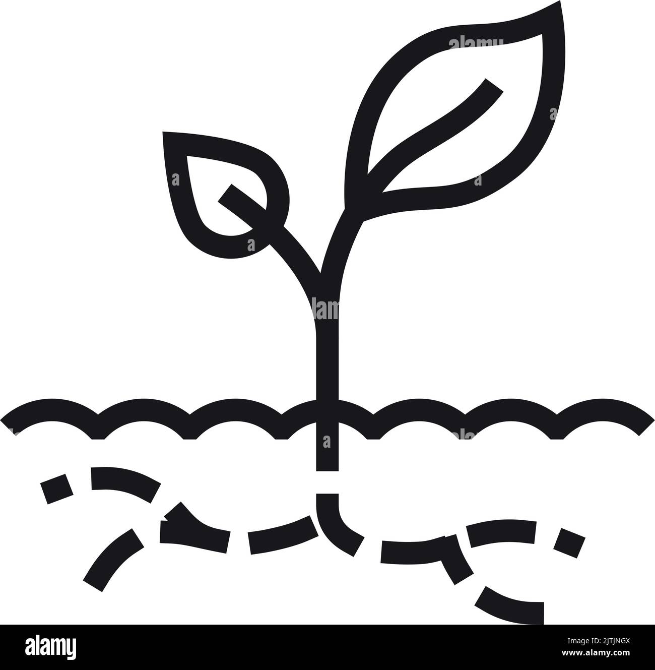 Seedling line icon. Growing plant. Gardening symbol Stock Vector Image