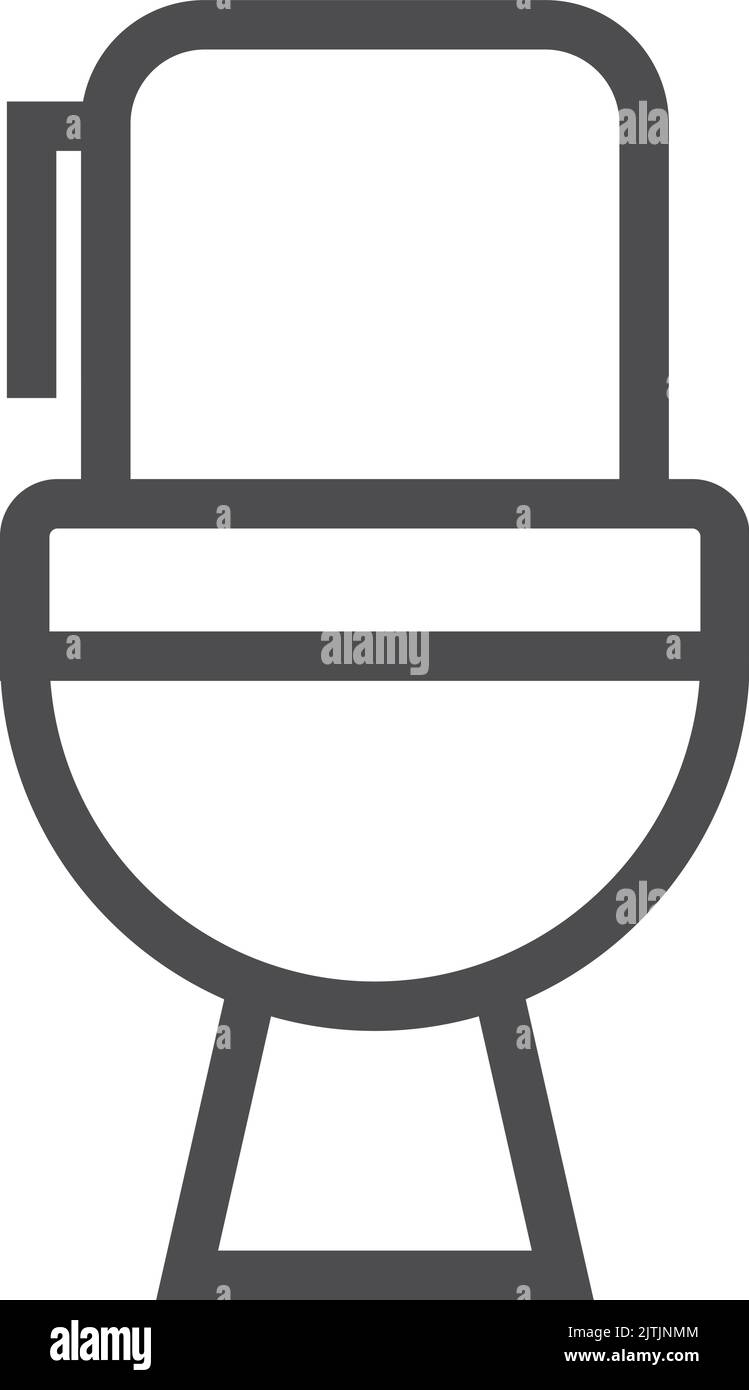 Toilet line icon. Bathroom symbol. Ceramic bowl Stock Vector