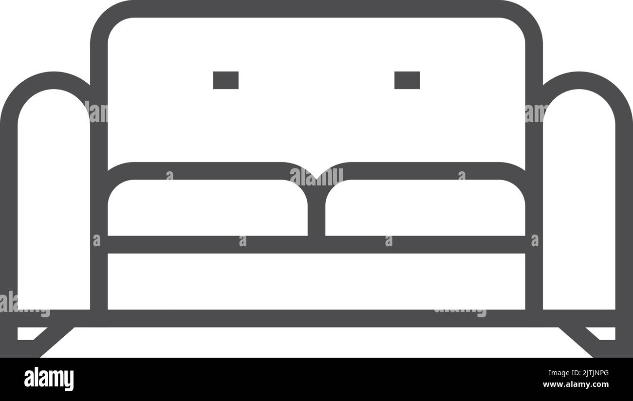 Couch line icon. Living room house furniture Stock Vector