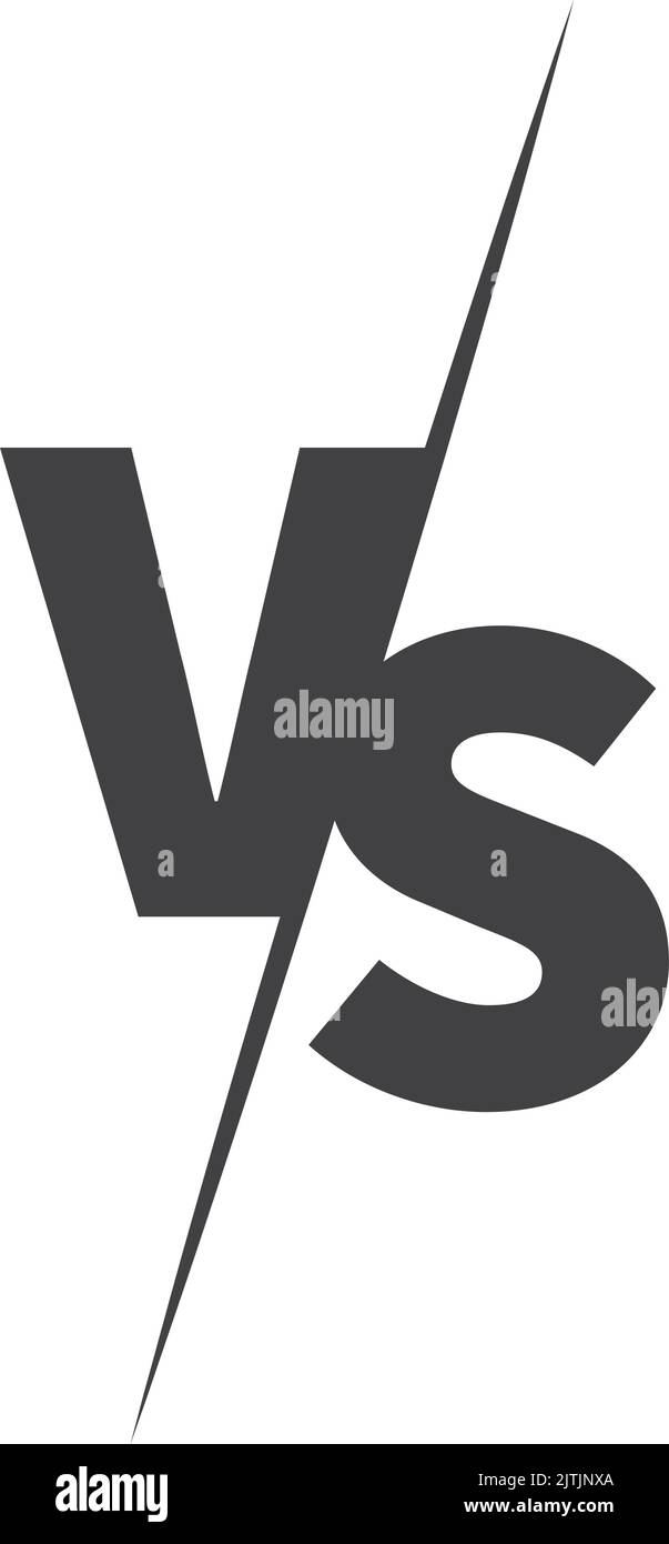 Vs logo. Black letters emblem. Battle versus Stock Vector Image & Art
