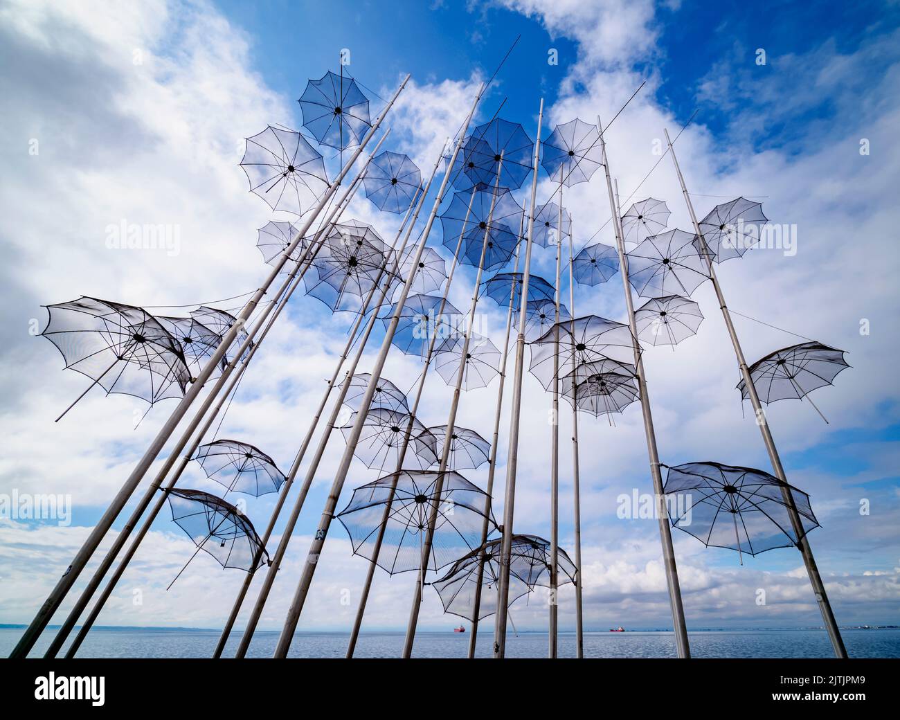 The Umbrellas by George Zongolopoulos, Thessaloniki, Central Macedonia, Greece Stock Photo