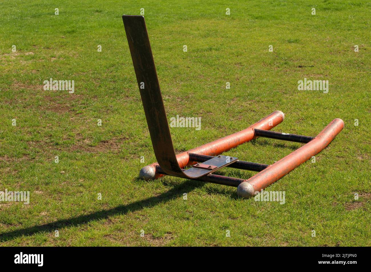 Push Football practice equipment Football Sled Stock Photo Alamy