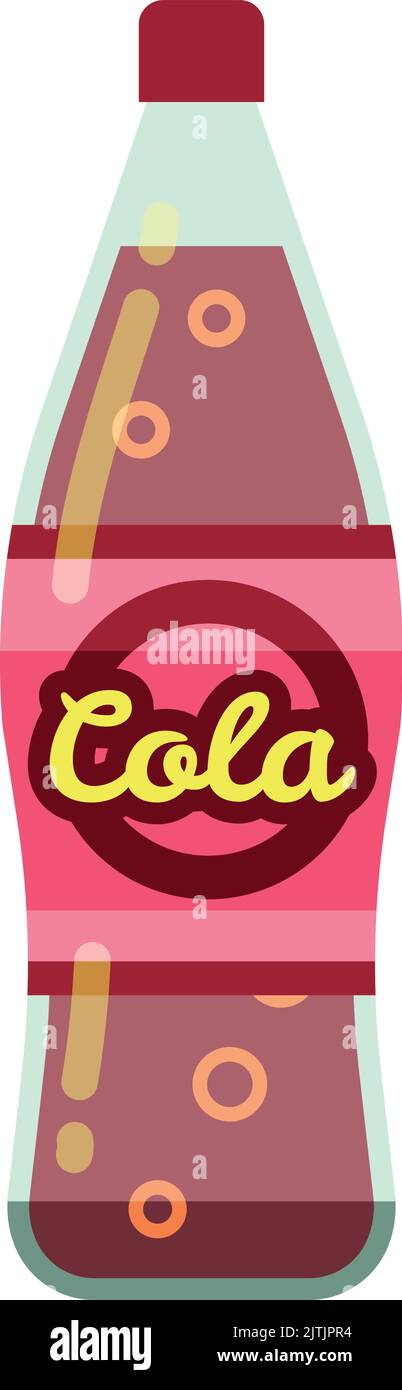Cola bottle cartoon icon. Sparkle drink package Stock Vector