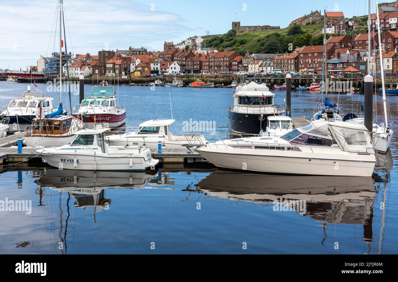 Yachts in the marina in Whitby's inner harbour Stock Photo