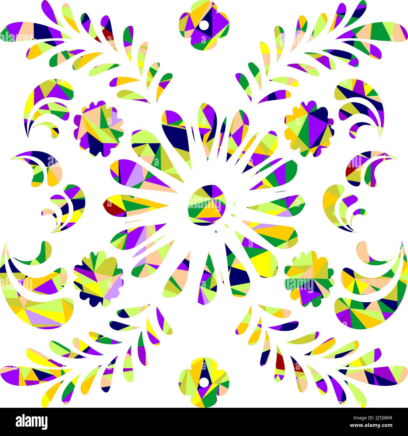 colorful talavera mexican art in vector format Stock Vector