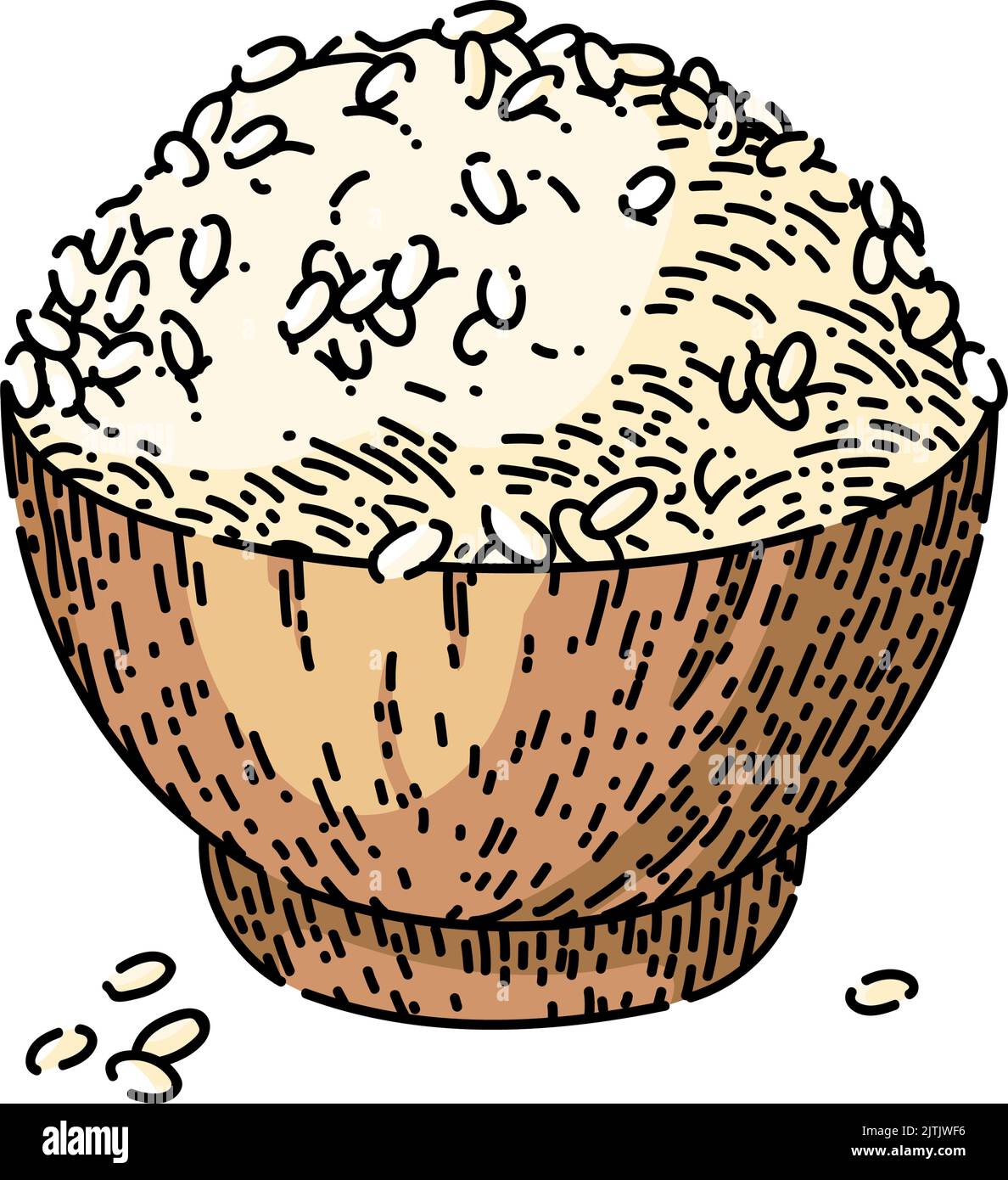 rice bowl sketch hand drawn vector Stock Vector Image & Art - Alamy