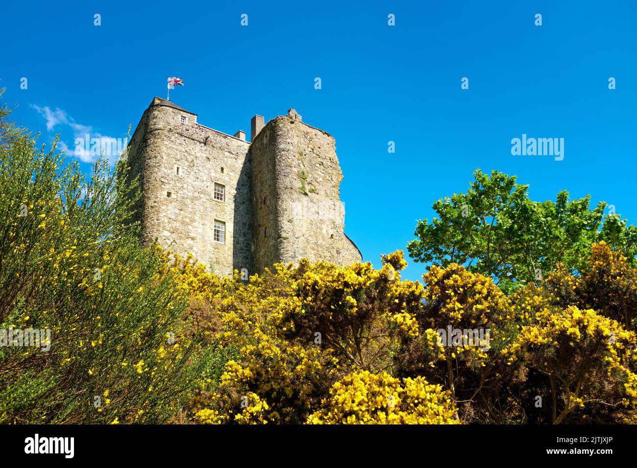 Neidpath Castle, Peebles in the Scottish Borders, Scotland, UK Stock Photo