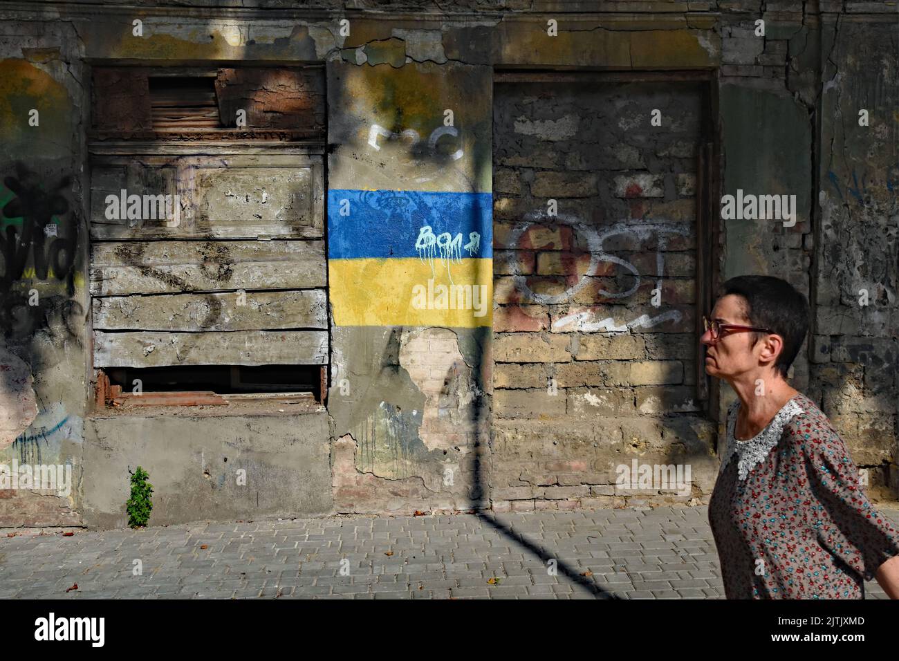 Ukraine. 05th Aug, 2022. Billboards carrying political messages and ...