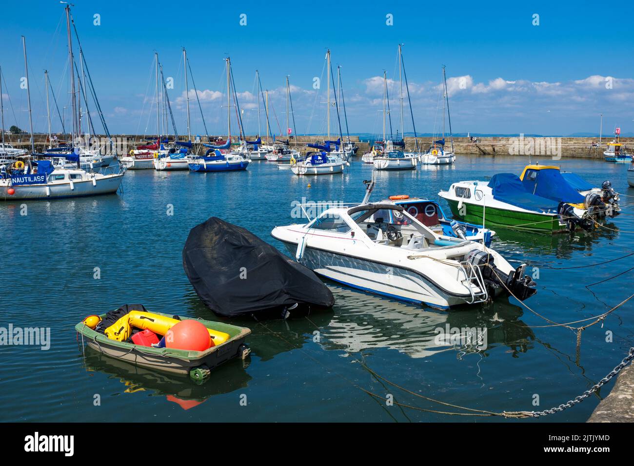 Boats at Fisherrow Harbour, Musselburgh, East Lothian, Scotland, UK Stock Photo