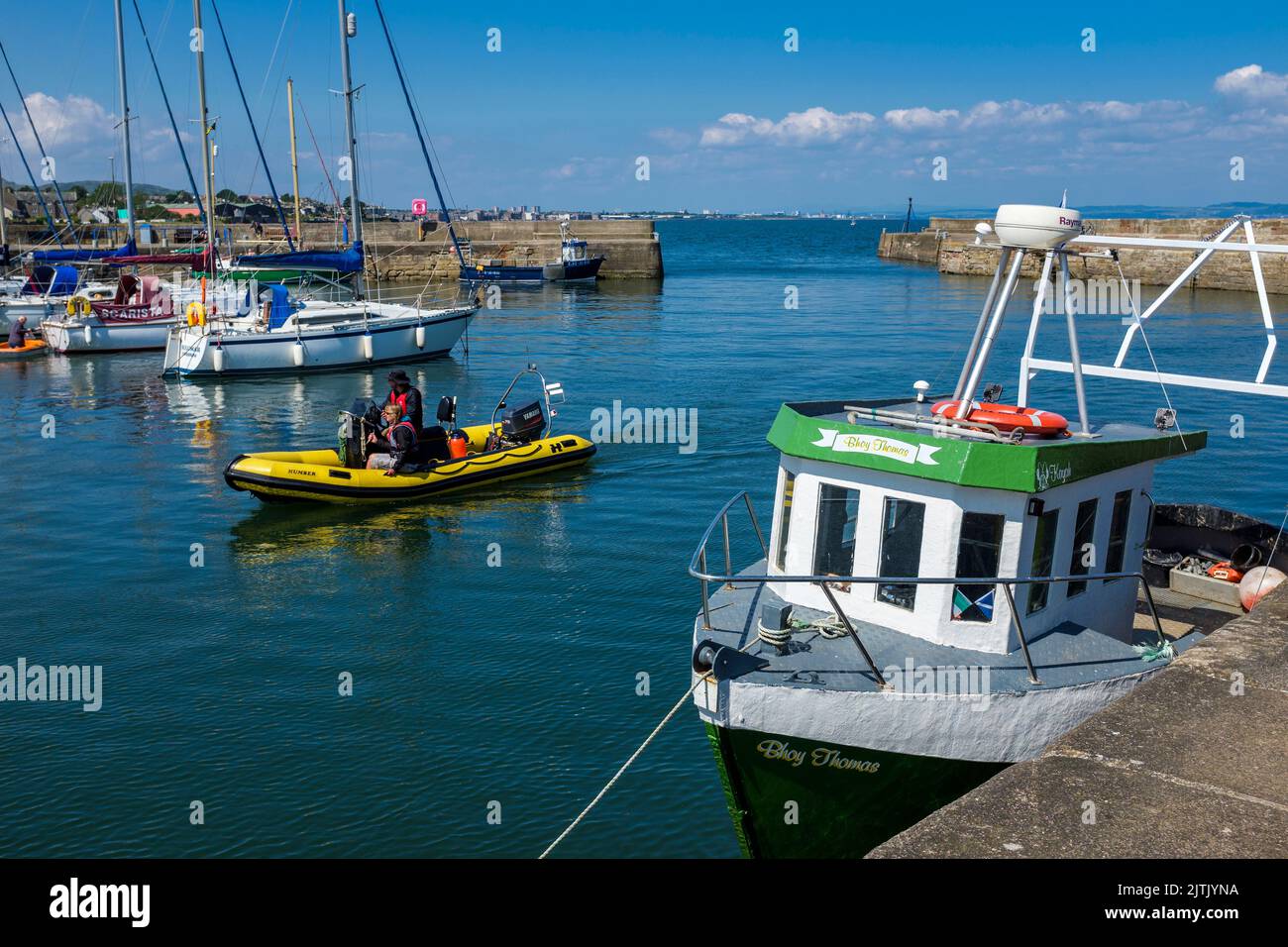 Boats at Fisherrow Harbour, Musselburgh, East Lothian, Scotland, UK Stock Photo