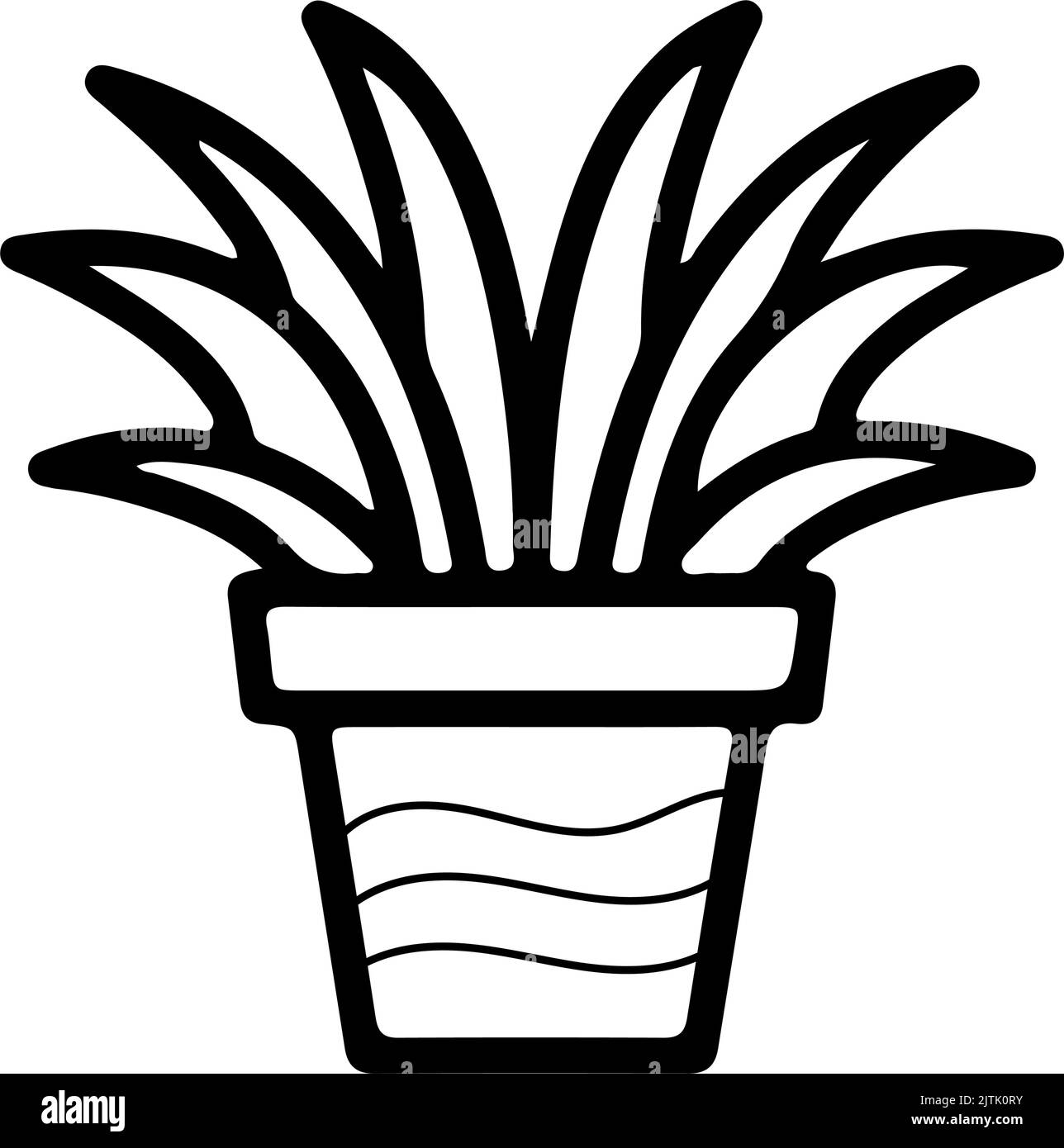 Vector illustration of plant pot. Flower pot web icon.  Stock Vector