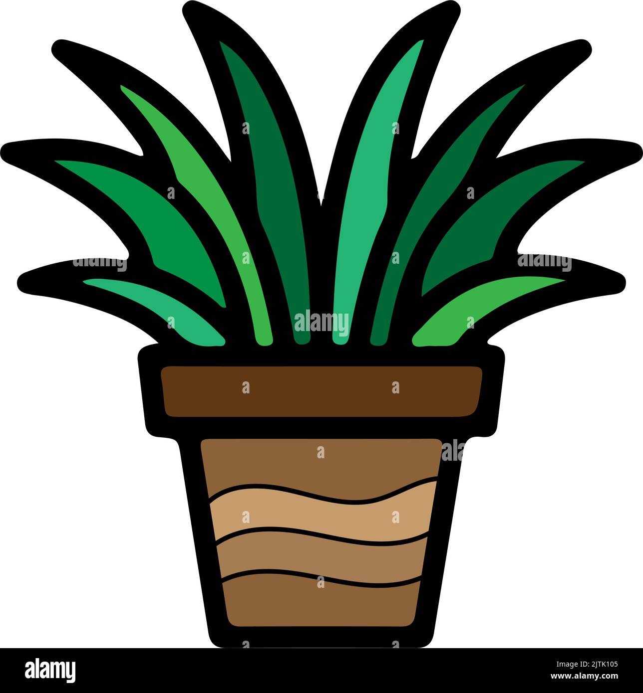Vector illustration of plant pot. Flower pot web icon.  Stock Vector