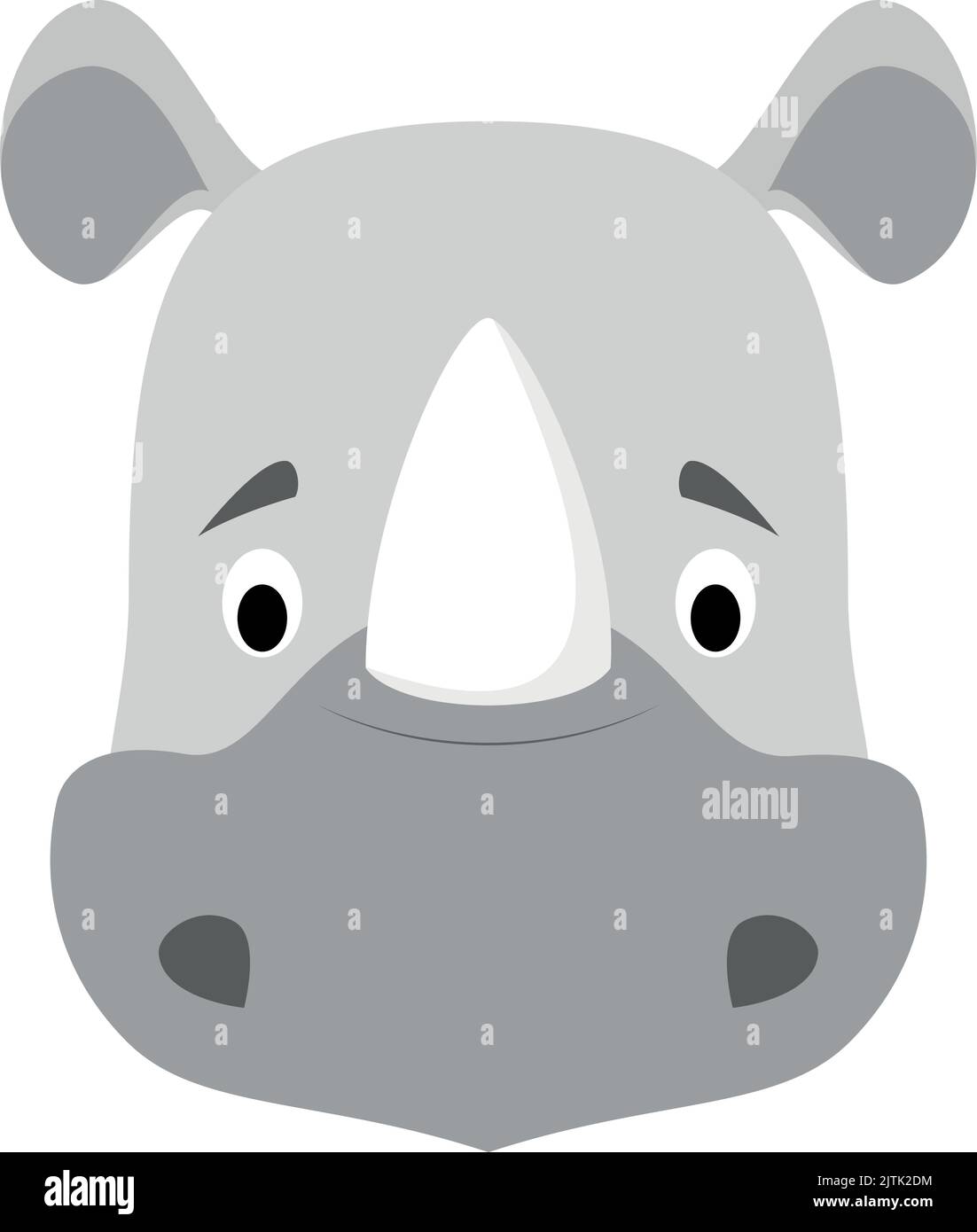 Rhino Face In Cartoon Style For Children Animal Faces Vector Rhino Face In Cartoon Style For Children Animal Faces Vector