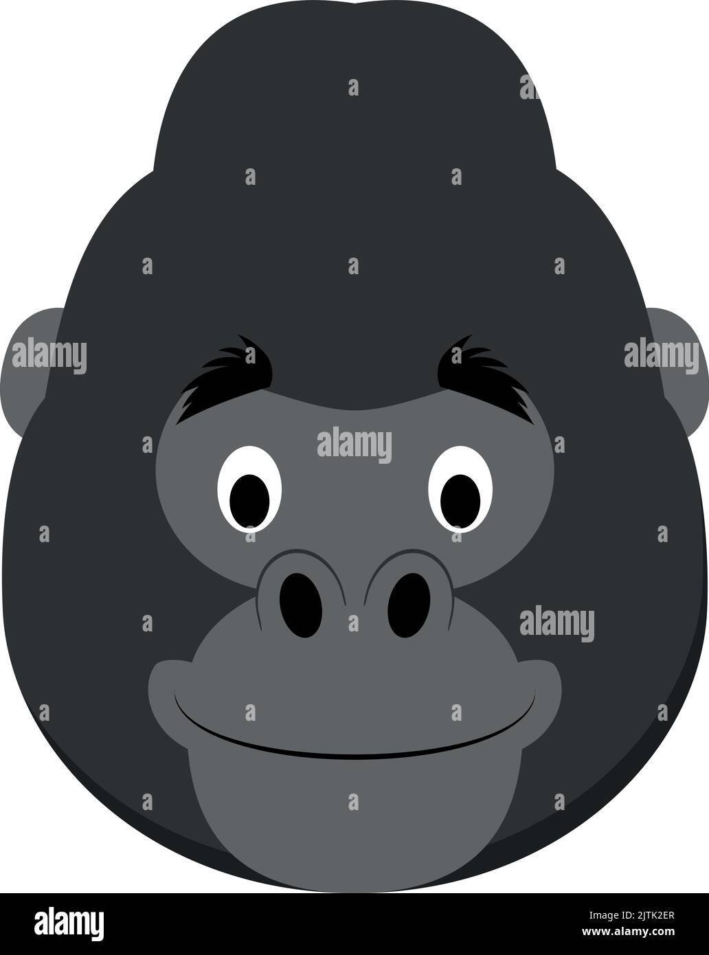 Gorilla face in cartoon style for children. Animal Faces Vector ...