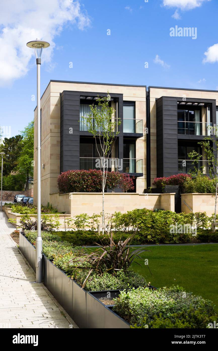 Modern private housing development in Morningside, Edinburgh, Scotland, UK Stock Photo