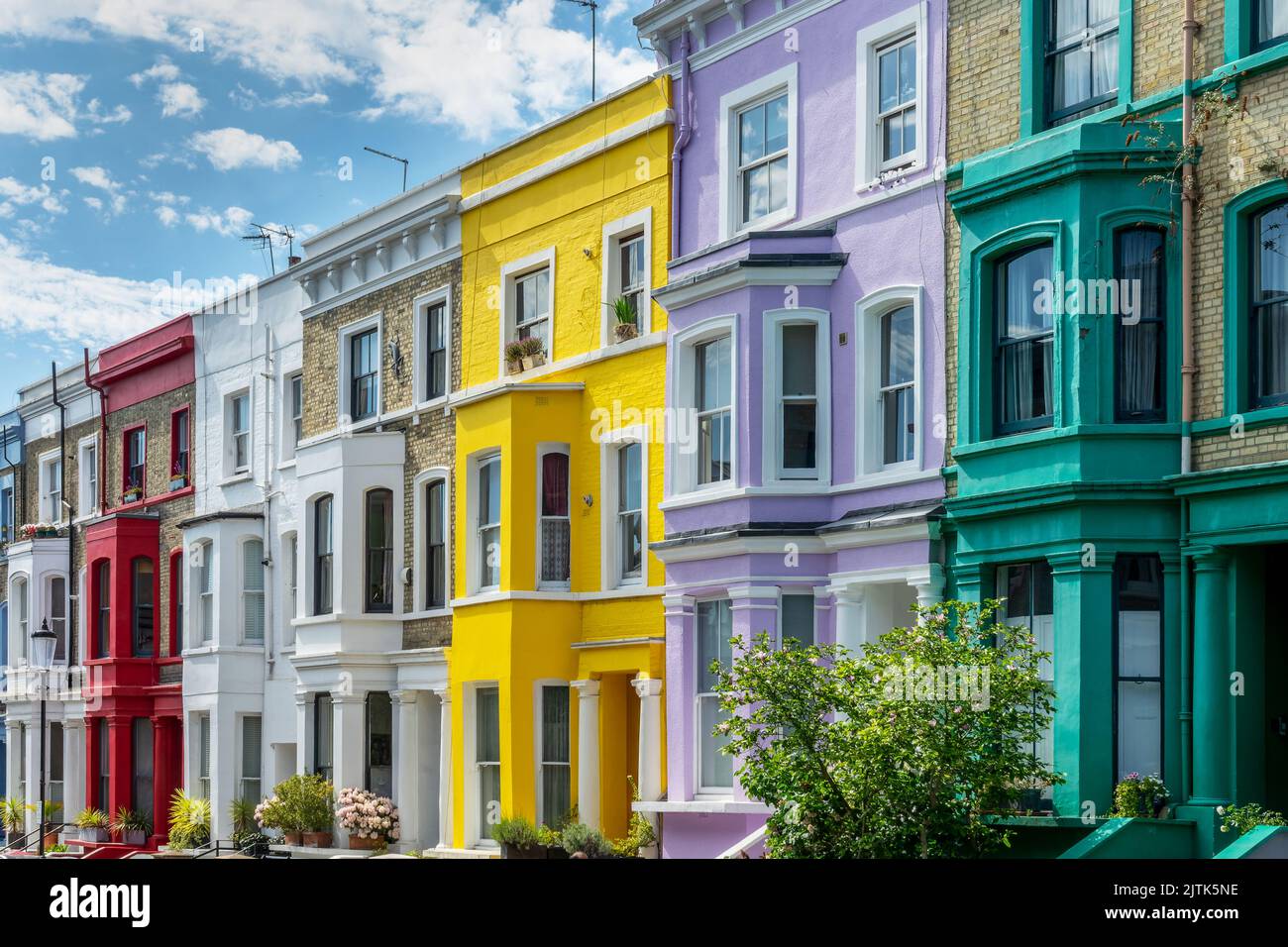 Colorful houses in Notting Hill, London, UK Stock Photo - Alamy