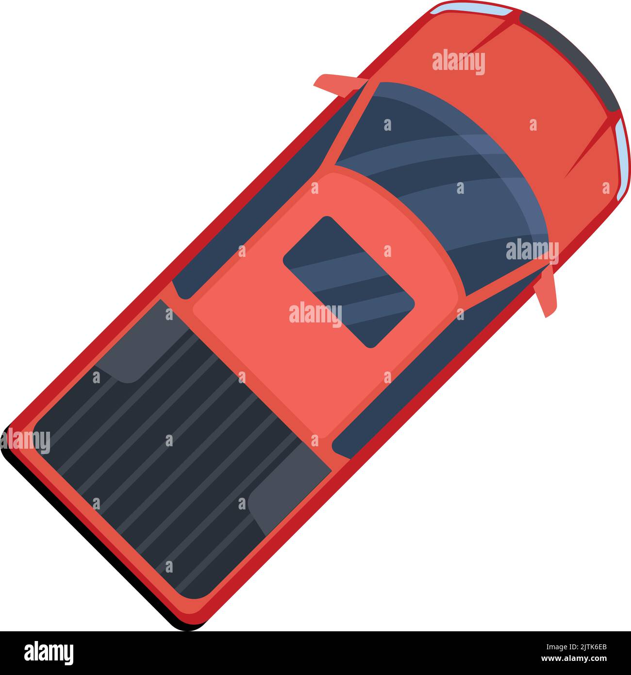 Red pickup truck top view. Cargo transport icon Stock Vector Image ...