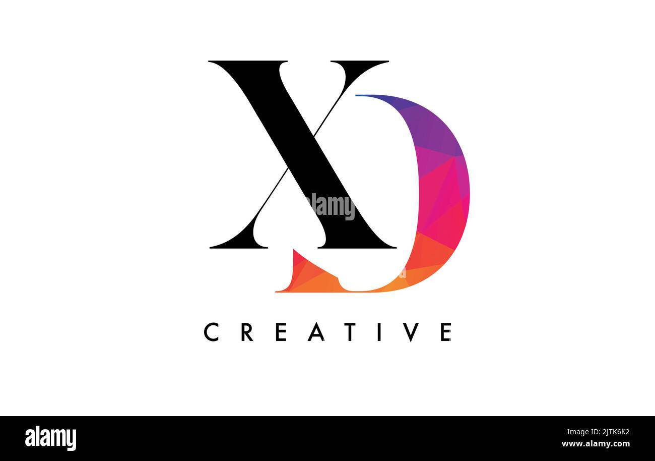 DX Letter Design with Creative Cut and Colorful Rainbow Texture. XD ...