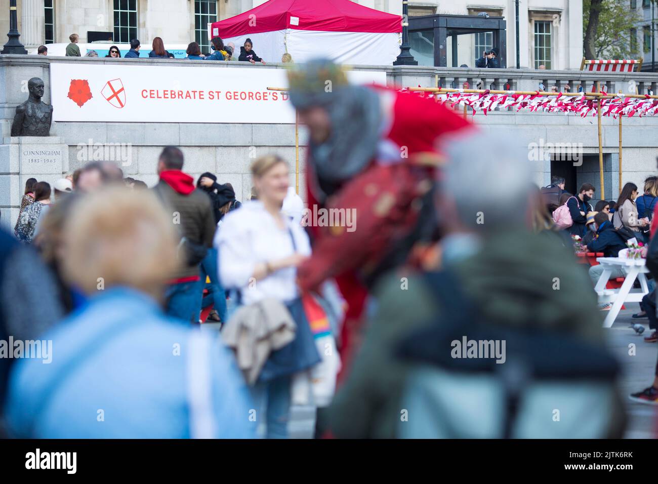 People gather for St Day celebrations in Trafalgar Square, central London Stock Photo