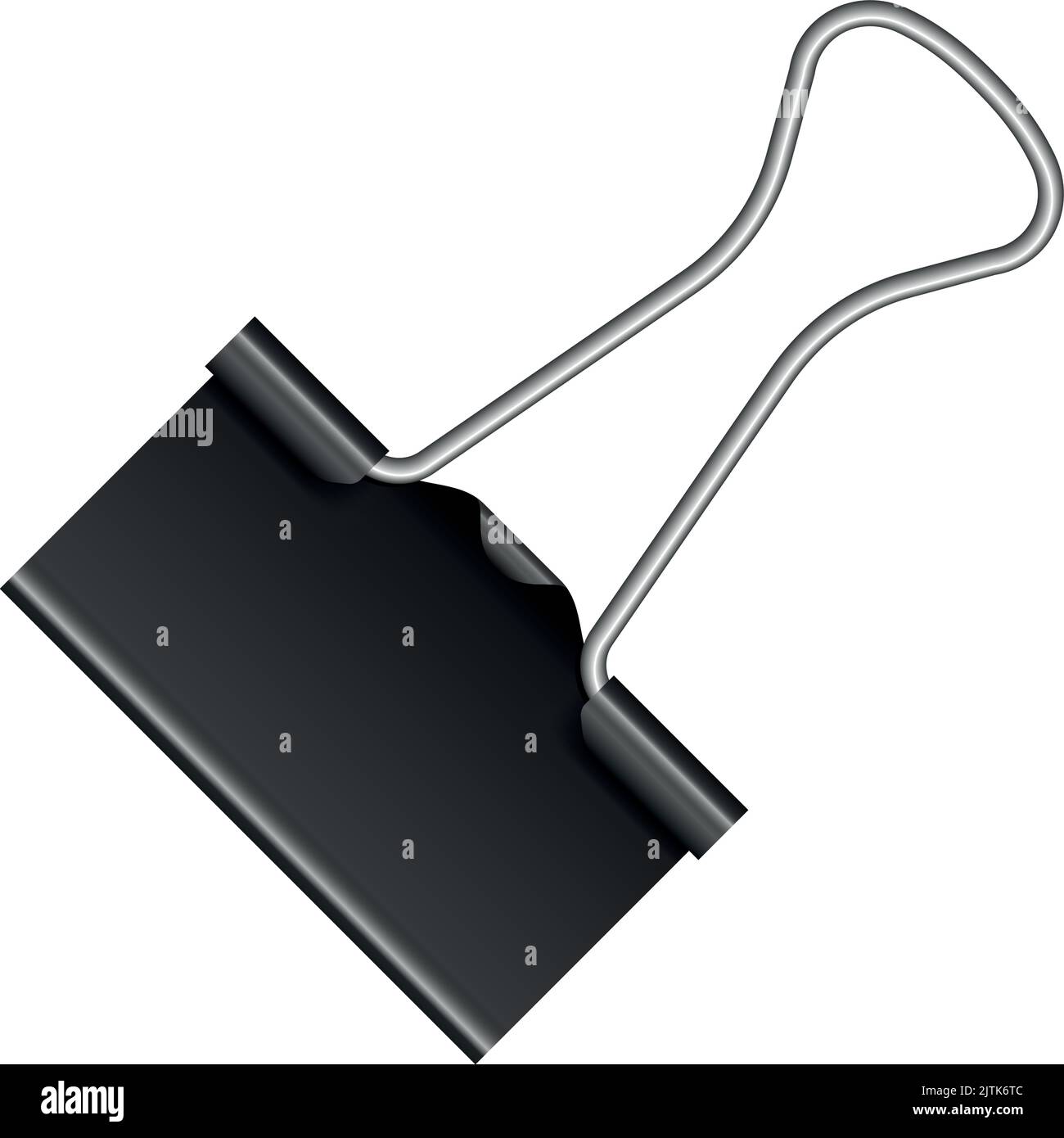 Realistic binder clip. Paper document clamp mockup Stock Vector Image