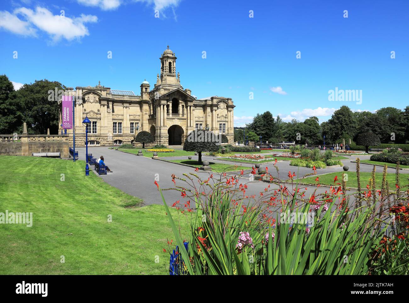 Cartwright Hall, in Lister Park, Bradford, where David Hockney's work is proudly displayed, as birthplace of the artist, in West Yorkshire, UK Stock Photo