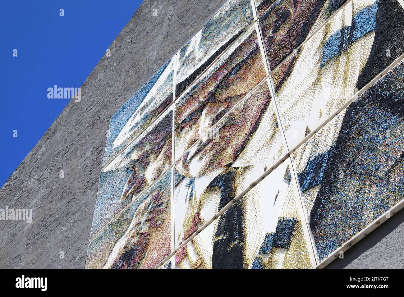 Portrait of David Hockney, made of a quarter of a million nails, by ...
