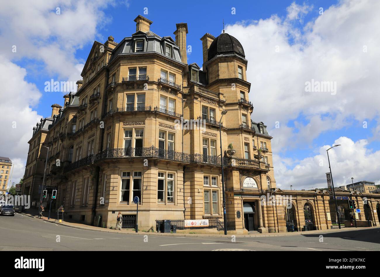 The bold and lavish terminus Midland Hotel, built  in 1885-1890, during the industrial revolution, when Bradford became the wool capital of the world. Stock Photo