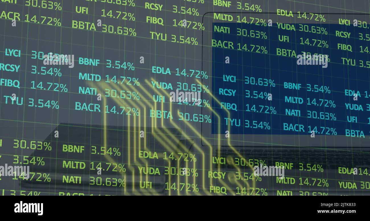 Image of data processing over binary coding Stock Photo