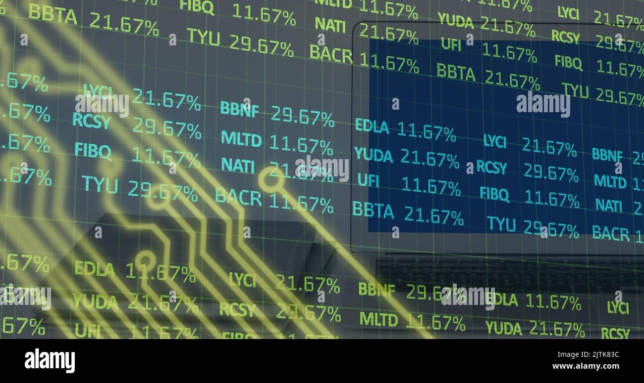 Image of data processing over binary coding Stock Photo
