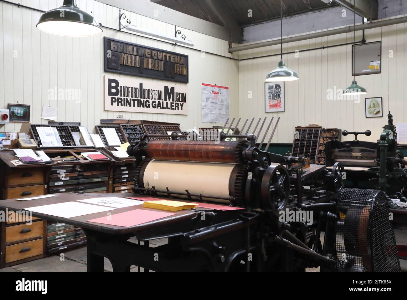 The historical Printing Gallery in Bradford Industrial Museum, at