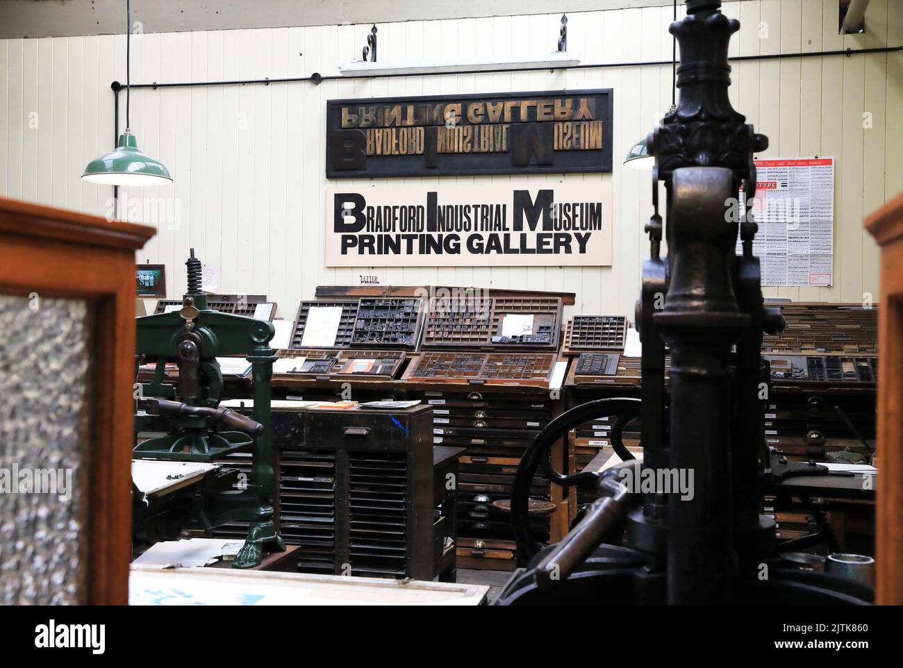The historical Printing Gallery in Bradford Industrial Museum, at