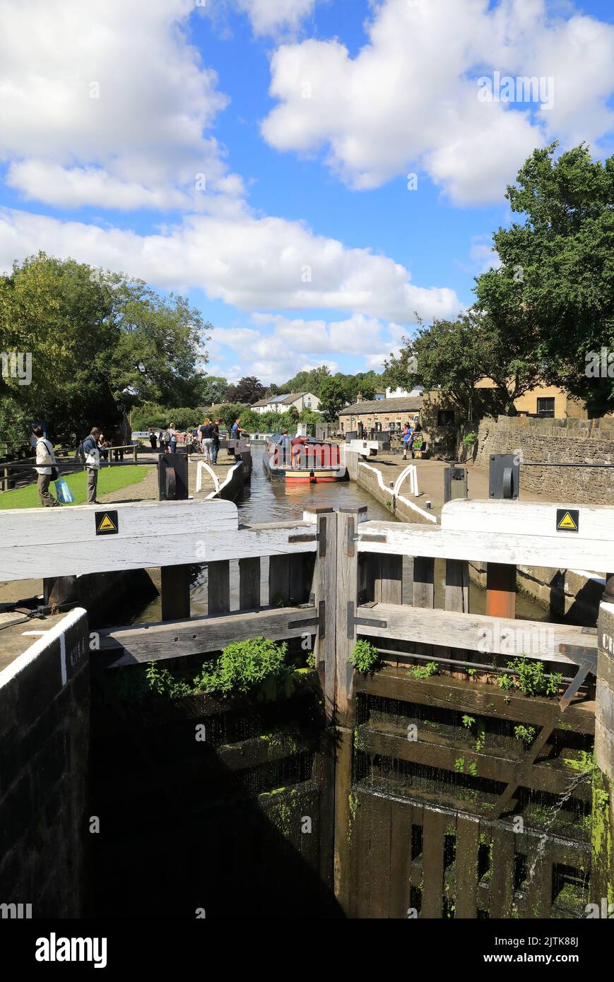 Bingley Five Rise Staircase Locks, one of the Seven Wonders of the Waterways on the Leeds