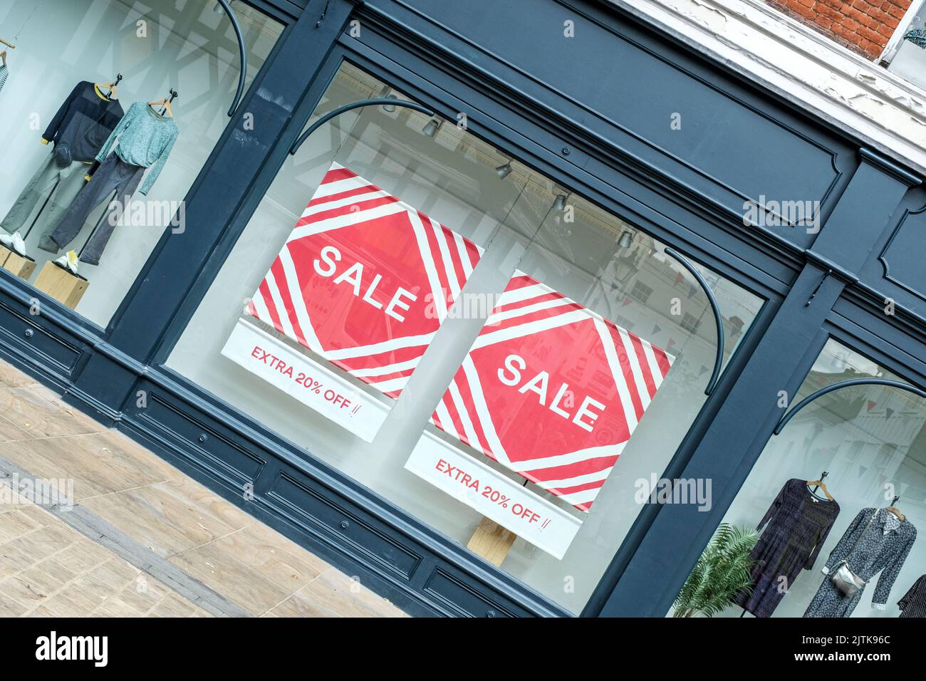 Kingston-Upon-Thames, London, UK, August 29 2022, Womens Fashion Shop With Sale Sign In Window Stock Photo