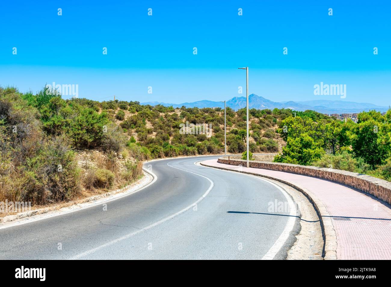 Rural road in Alicante, Spain, 2022 Stock Photo