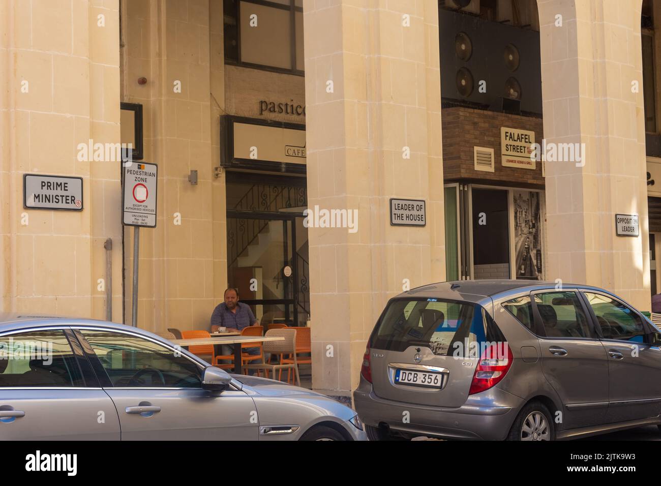 Valletta, Malta, 22 May 2022 Dedicated parking spots for the Maltese