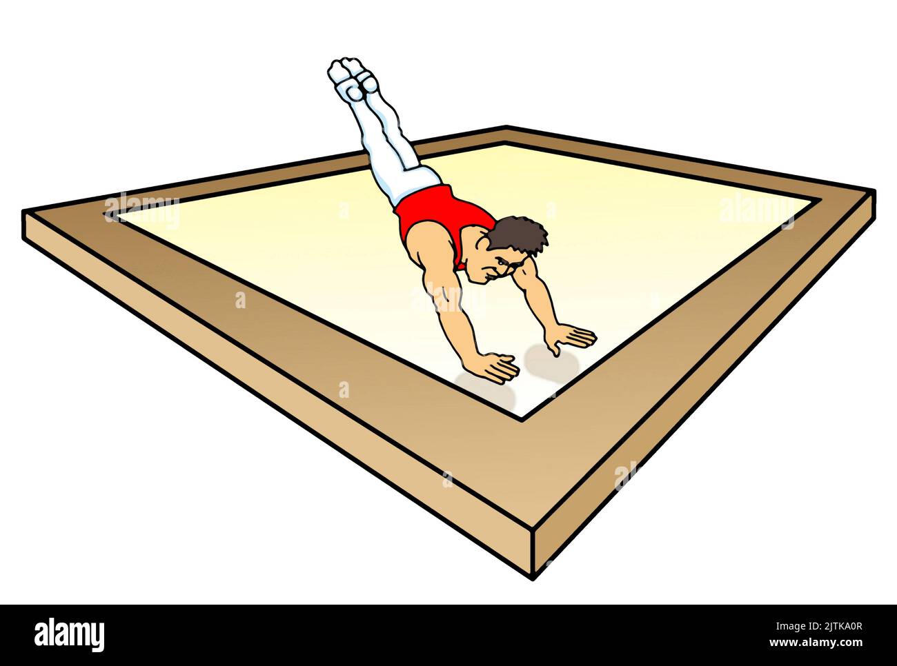 Series of art / illustrations, showing male athlete carrying out one of the Olympic men's gymnastics events. Here he takes part in the floor exercises Stock Photo